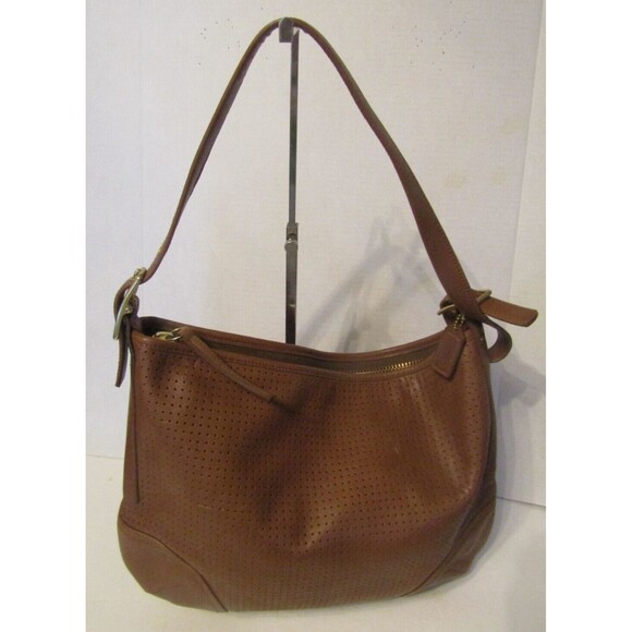 Coach Legacy 9218 Vintage Brown Leather Shoulder Bag Perforated Purse US - Picture 2 of 8